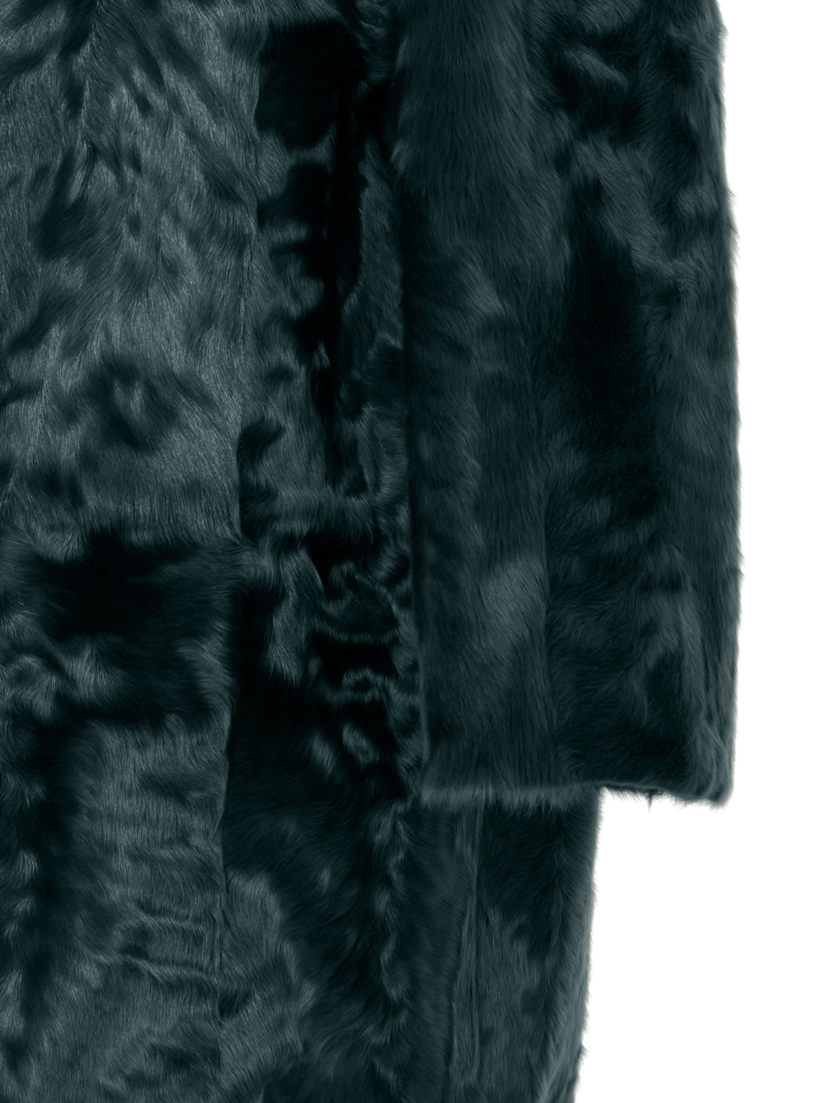 Designer Lamm-Shearling-Parka wendbar zu Seide - Grün