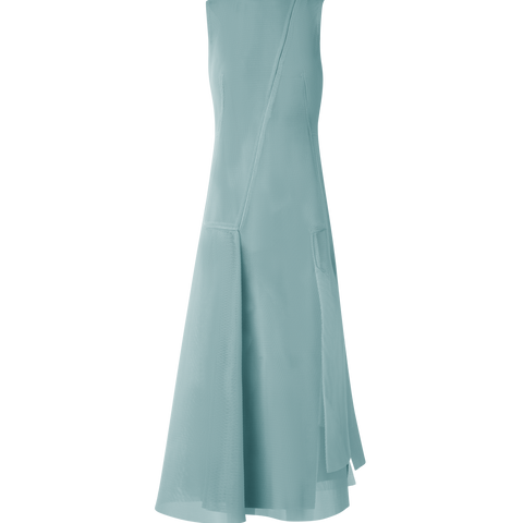 Asymmetrical Techno Grid Midi Dress