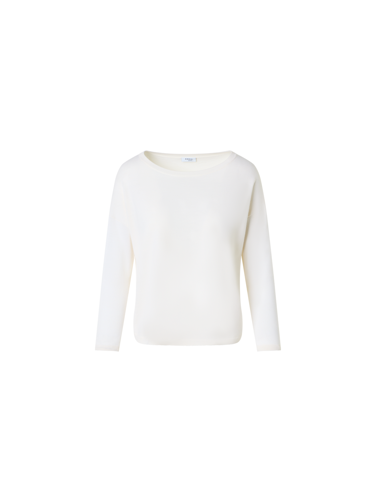 Designer Feiner Merinowolle-Signature-Strickpullover - Weiss