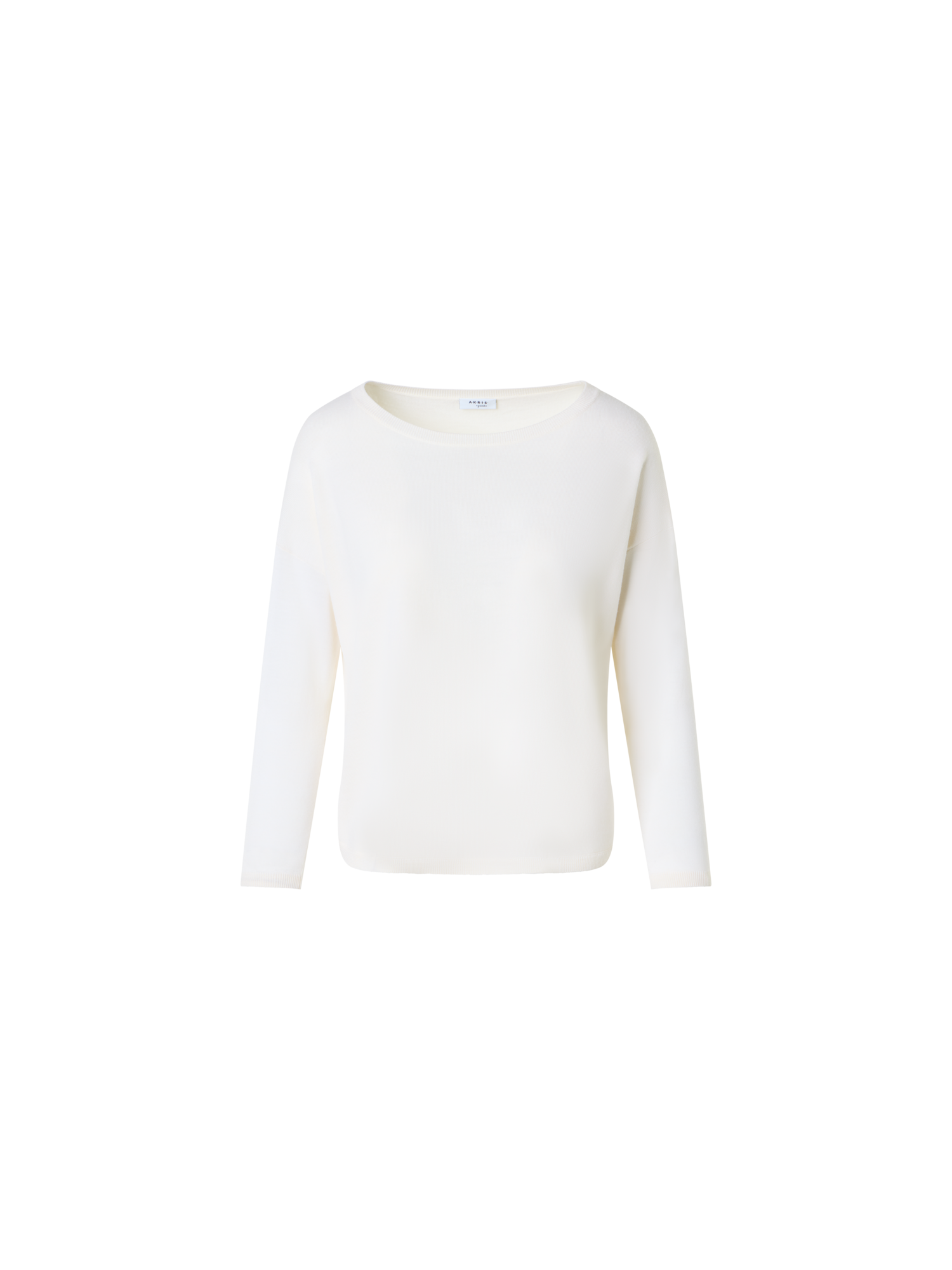 Designer Feiner Merinowolle-Signature-Strickpullover - Weiss