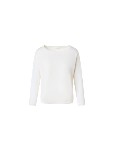 Designer Feiner Merinowolle-Signature-Strickpullover - Weiss