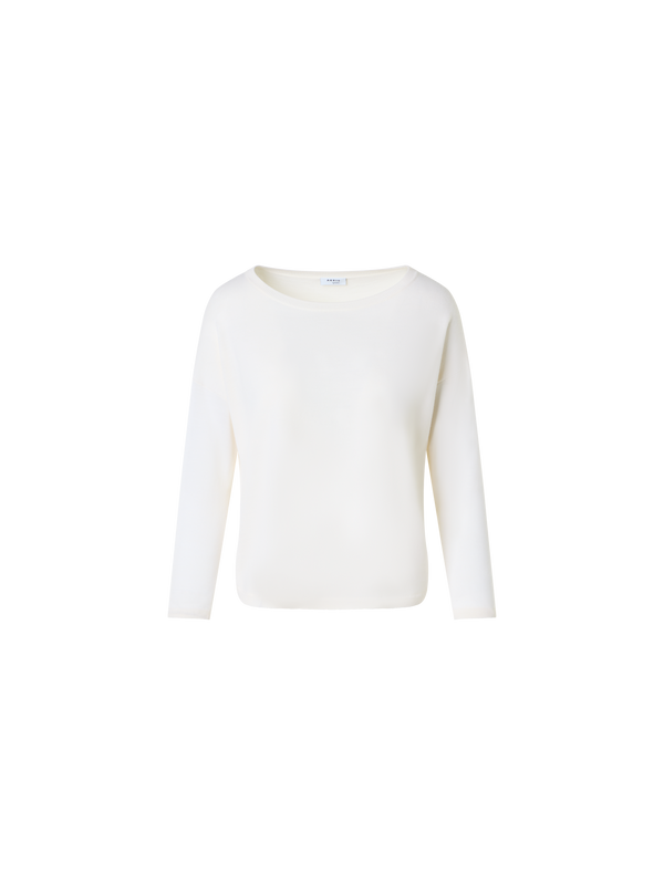 Designer Feiner Merinowolle-Signature-Strickpullover - Weiss