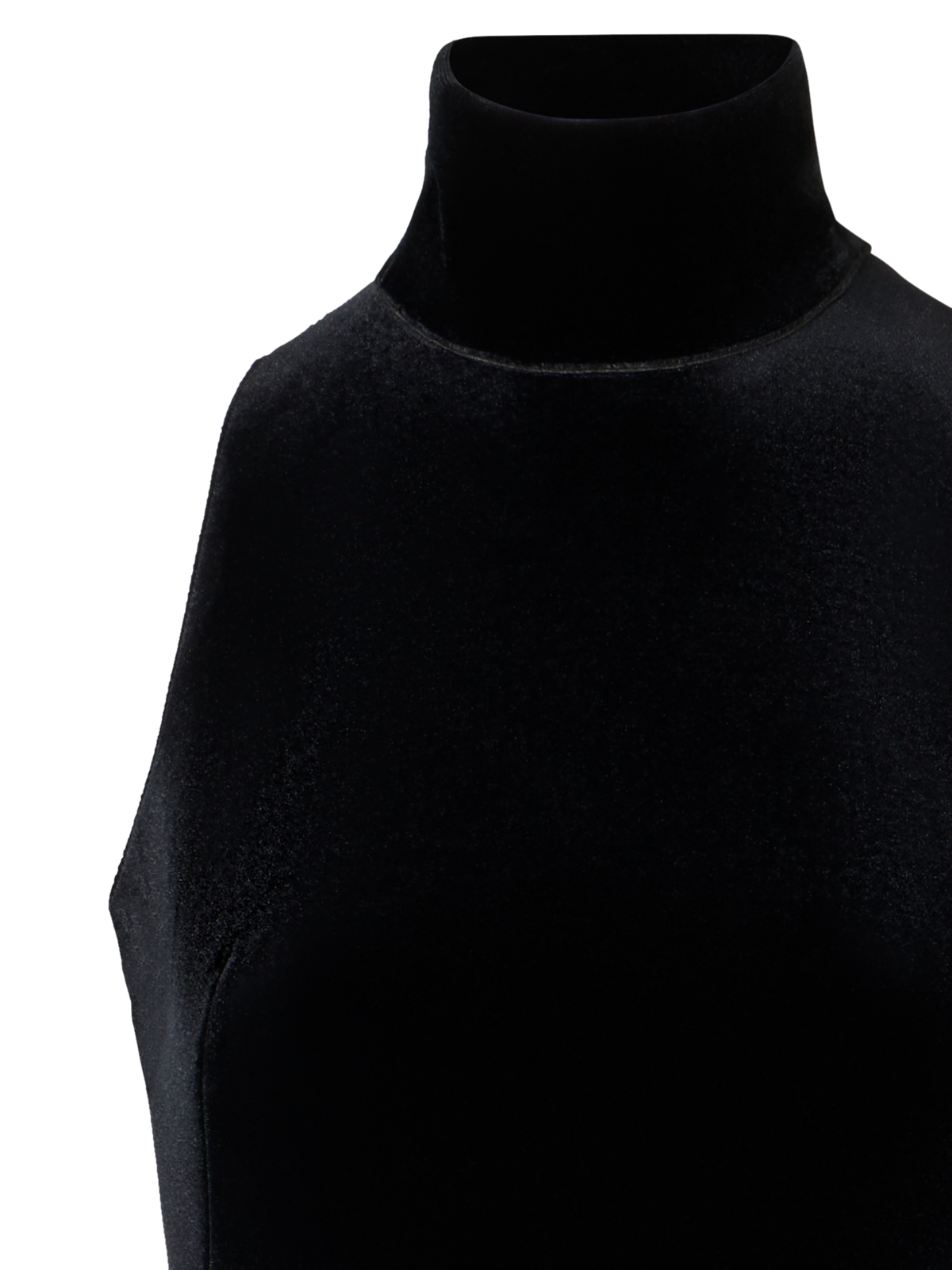 Designer Neckholder-Robe aus Samt mit The Fringe Knot - Schwarz