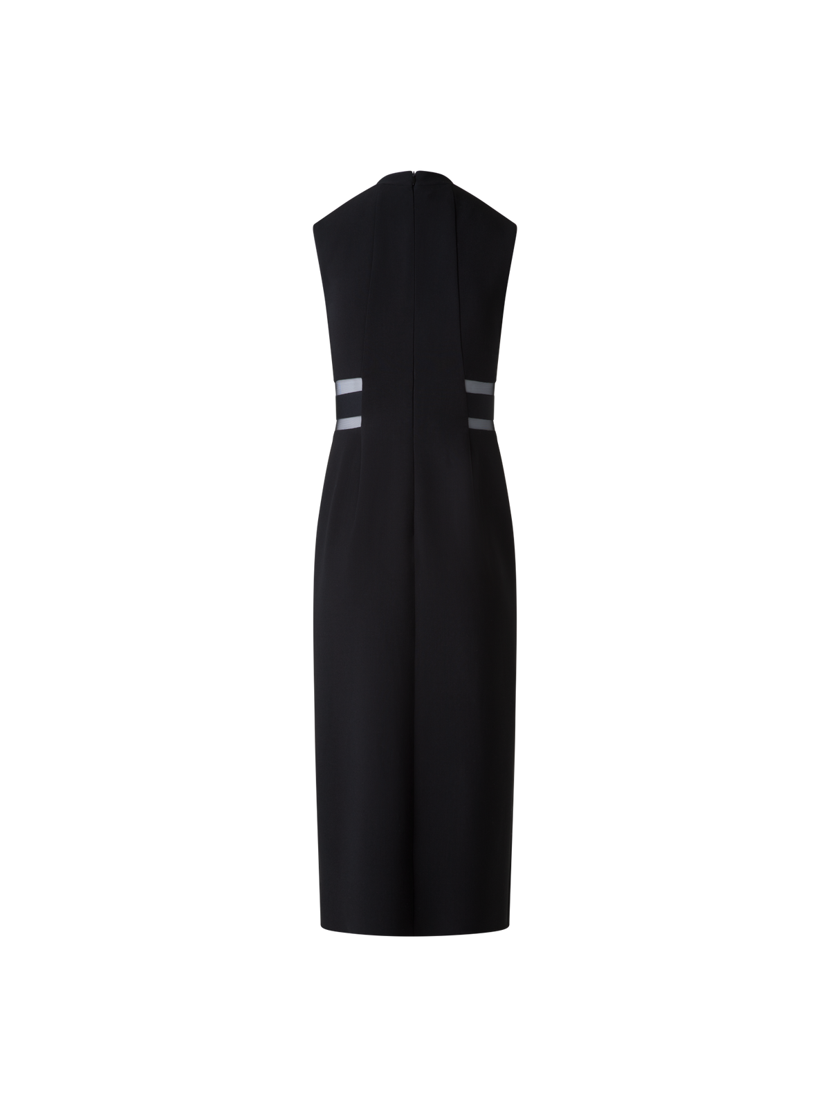 Designer Etuikleid mit Tüll-Tailleneinsatz - Schwarz