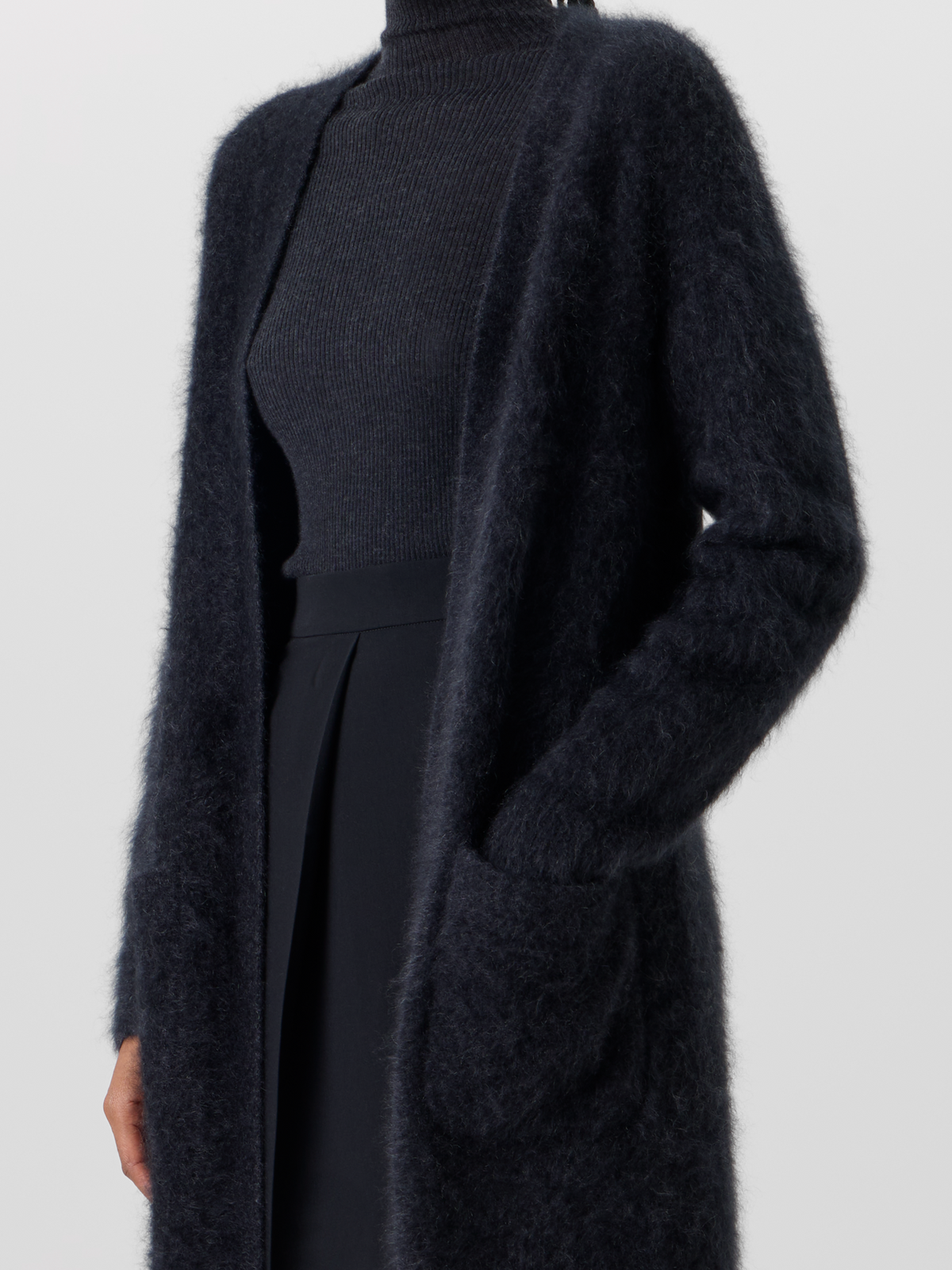 Designer Maxi-Strickmantel aus Cloud Cashmere - Grau #editorial