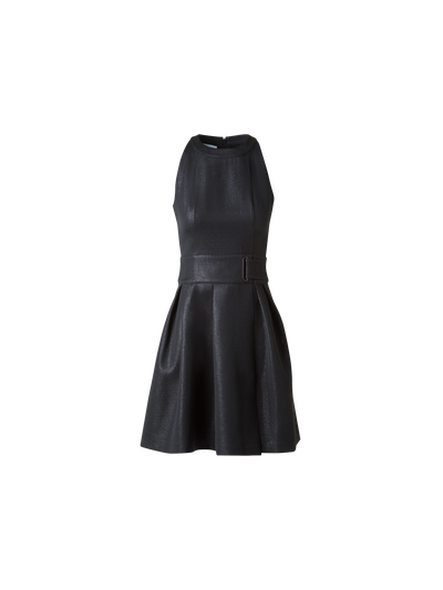 Designer Schimmerndes Fit and Flare Cocktailkleid - Schwarz