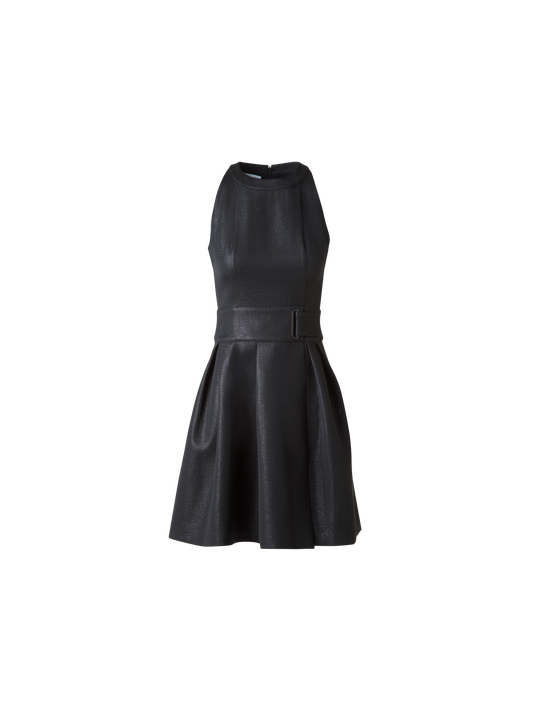Designer Schimmerndes Fit and Flare Cocktailkleid - Schwarz