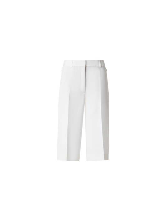 Designer Bermudashorts aus Shantung-Seide - Weiss