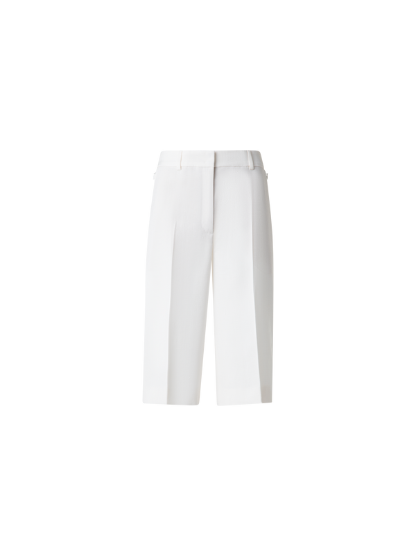 Designer Bermudashorts aus Shantung-Seide - Weiss