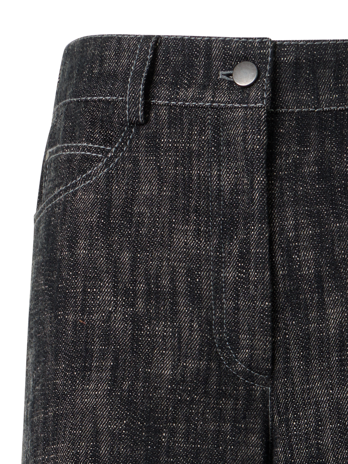 Designer Cooper Wide-Leg Hose aus schwerem, gewaschenem Baumwoll-Denim - Schwarz