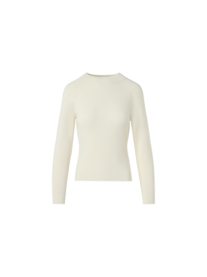 Designer Taillierter Kaschmir-Seiden-Strickpullover - Ecru