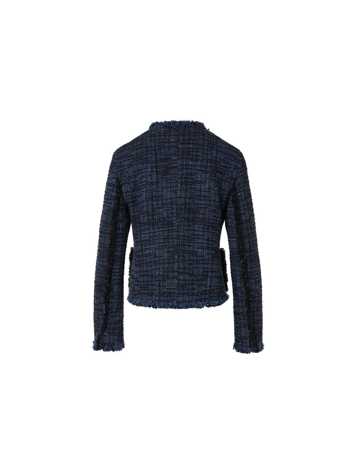 Designer Short Jacket in Wool Tweed - Dunkelblau