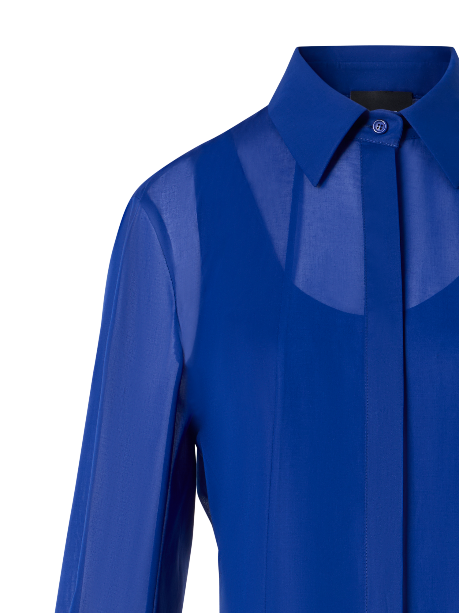 Designer Midikleid in A-Linie aus Baumwoll-Voile - Blau