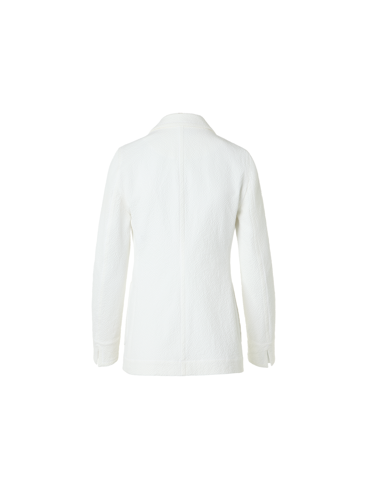 Designer Lässige Jacke aus Baumwoll-Stretch-Seersucker - Weiss