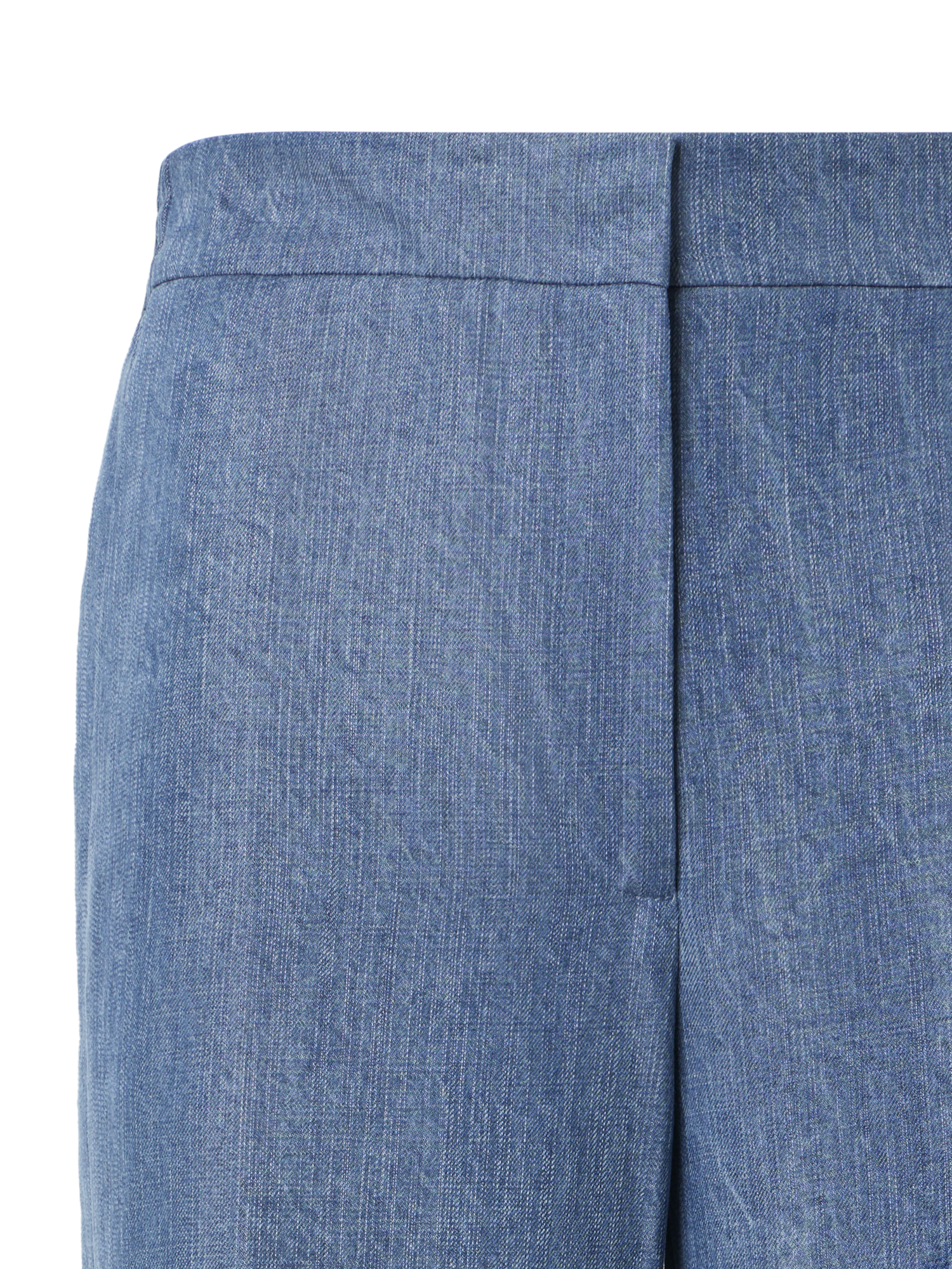 Designer Marlon Cropped Denim Hose mit hoher Taille und Ösen-Guipure - Blau