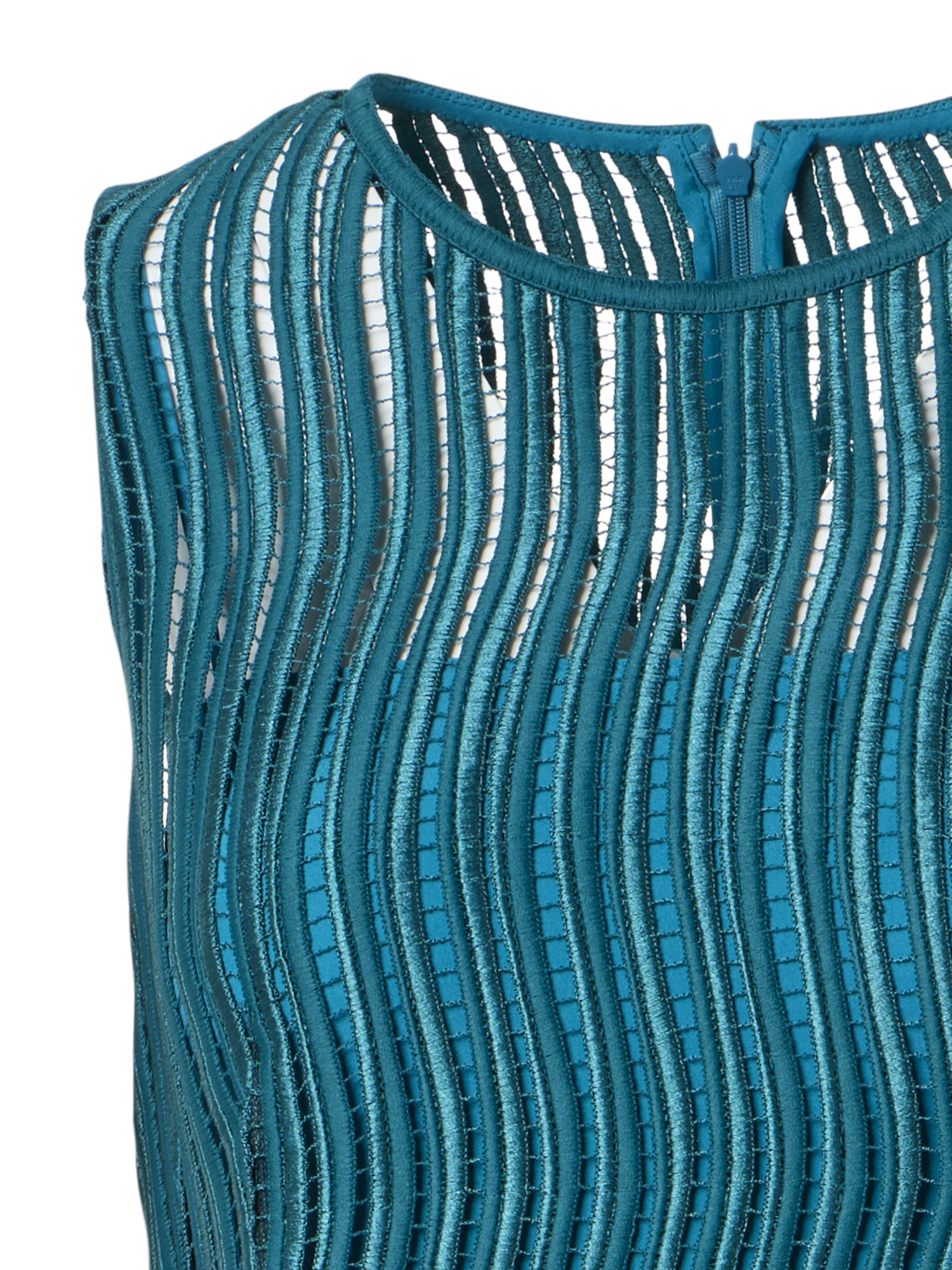 Designer Abendkleid aus Wave-Guipure - Grün