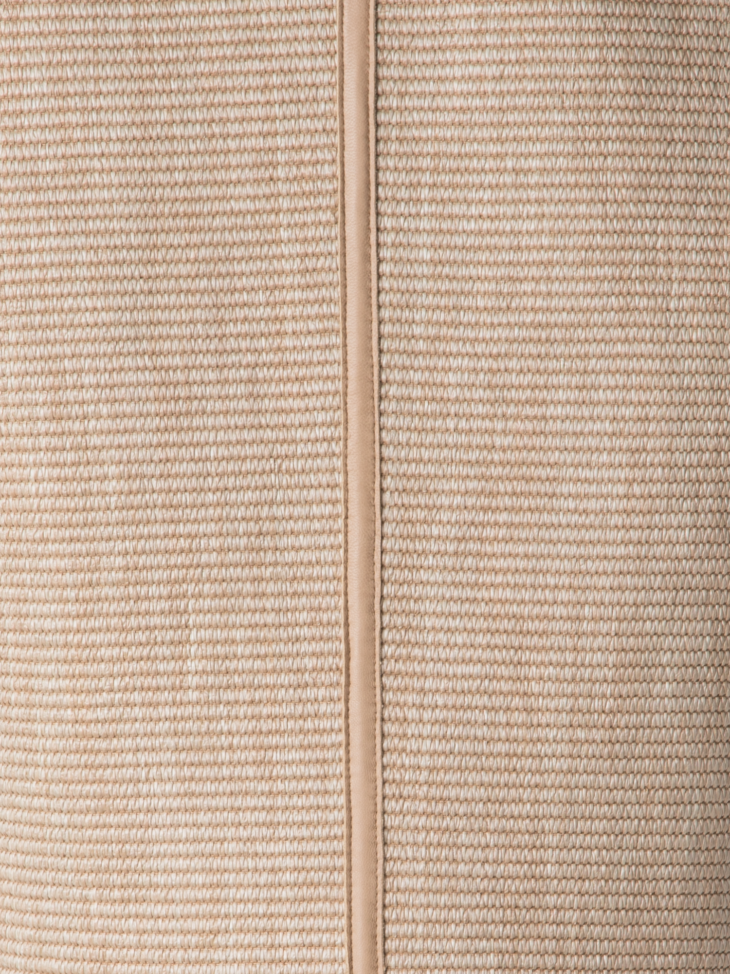 Designer Gilet aus weichem Baumwoll-Raffia und Leder - Beige