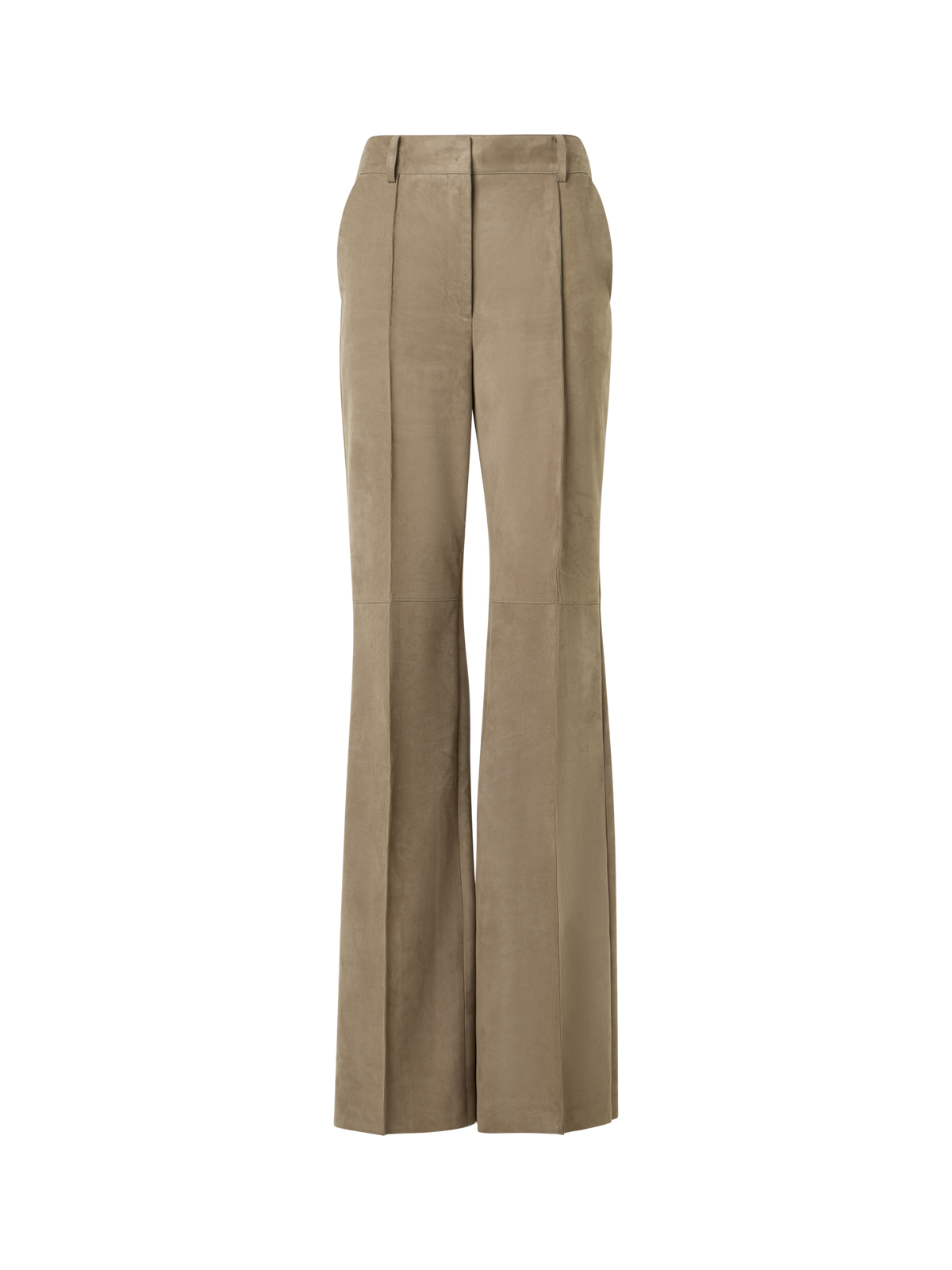 Designer Florine gerade Wide Leg Hose aus Wildleder - Beige