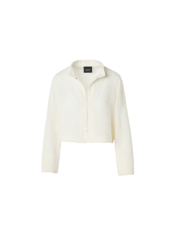 Designer Hockney Cropped Bolero-Jacke mit Fransen - Ecru