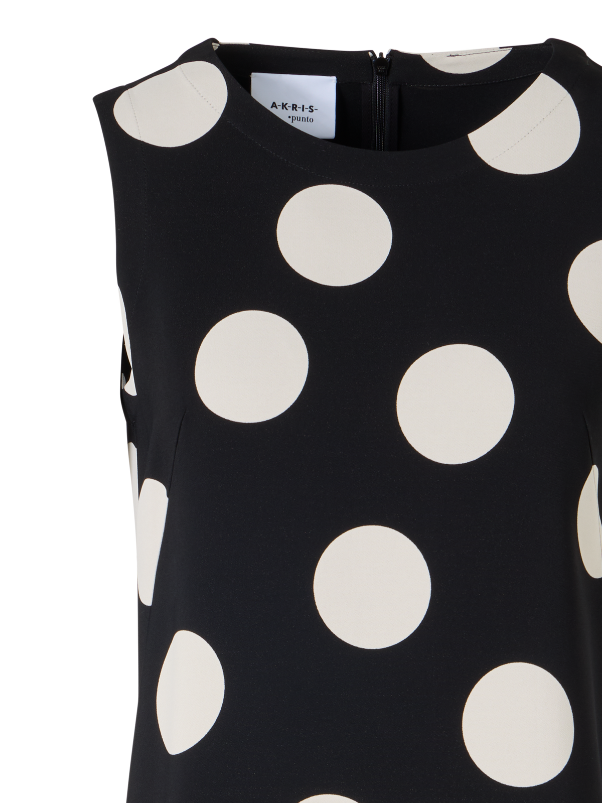 Designer Ärmelloses Shiftkleid aus Viskose-Stretch-Krepp - Schwarz