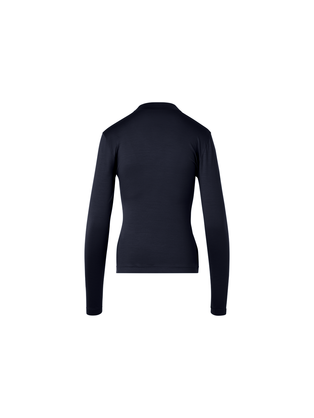 Designer Bluse aus Baumwoll-Stretch-Jersey mit V-Ausschnitt - Dunkelblau