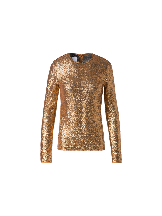Designer Pailletten-Jersey-Top - Gold