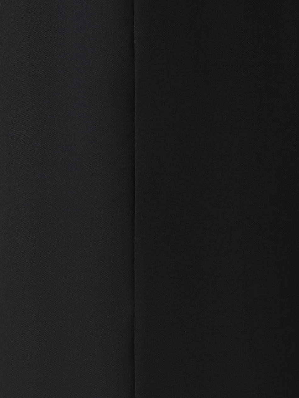 Designer Gerade Hose aus Cool Wool mit elastischem Bund - Schwarz