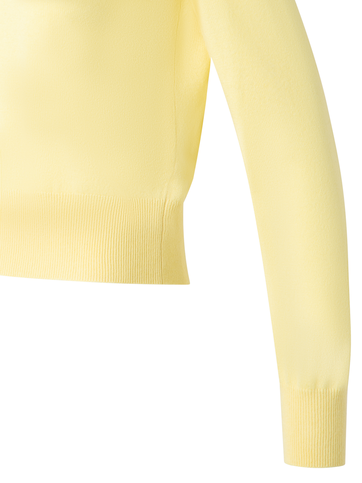 Designer Kaschmirpullover mit transparentem Streifen - Gelb