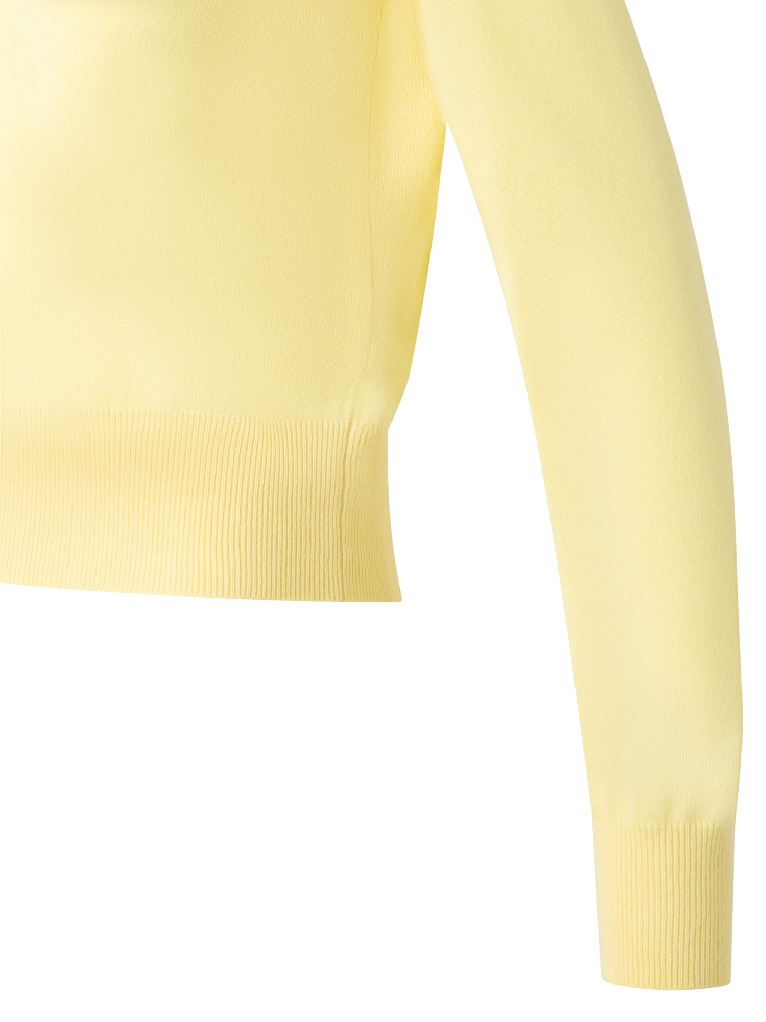 Designer Kaschmirpullover mit transparentem Streifen - Gelb