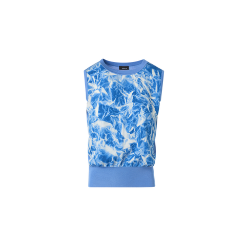 Seidenstrickoberteil mit Whitecaps-Print