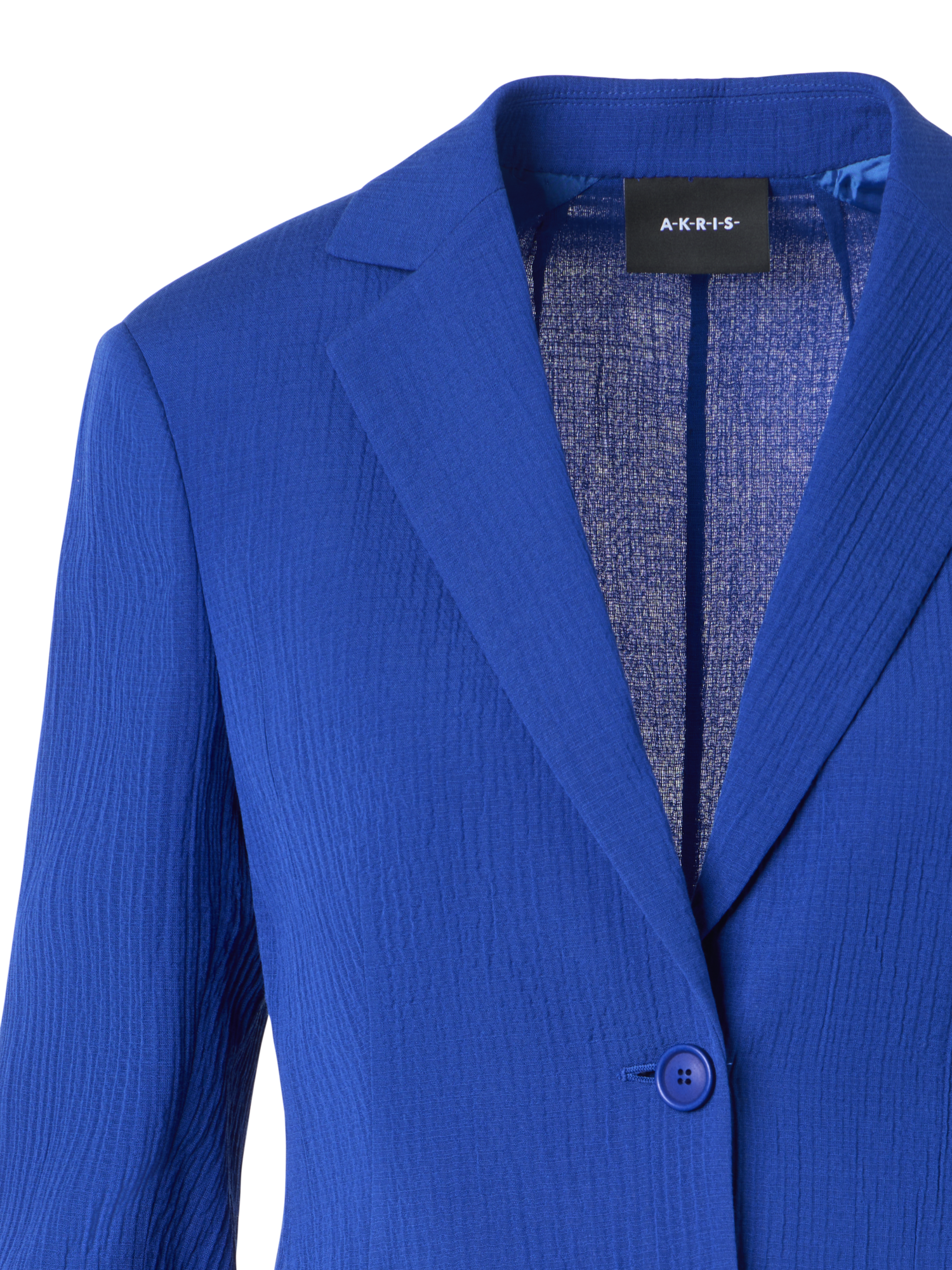 Designer Lavino Taillierte Jacke aus strukturierter Baumwollseide - Blau