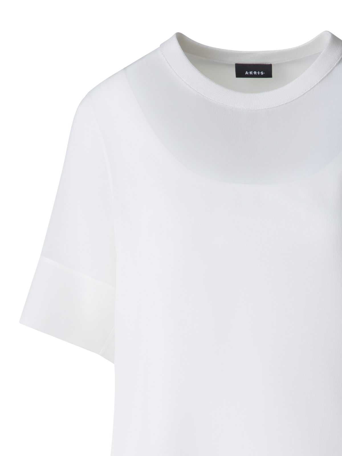 Designer Transparente Seiden-Tunikabluse - Ecru - Weiss