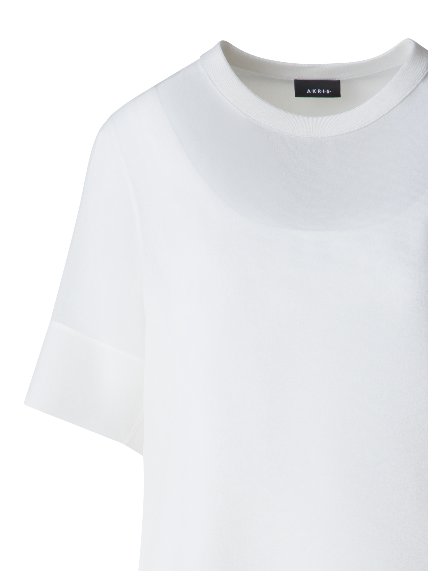 Designer Transparente Seiden-Tunikabluse - Ecru - Weiss