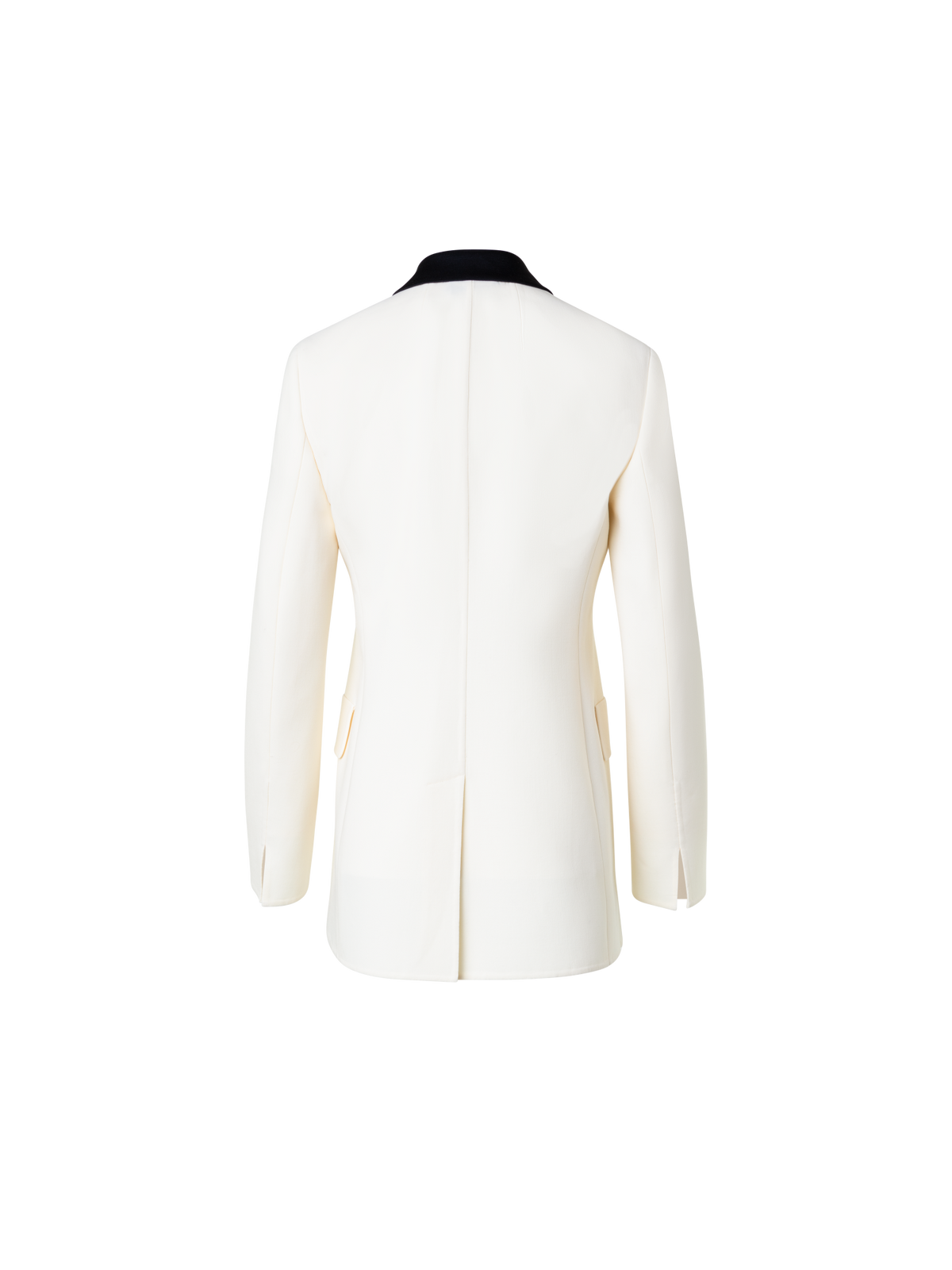 Designer Woll-Doubleface-Blazer mit Kontrast-Kragen - Bunt - Ecru - Weiss