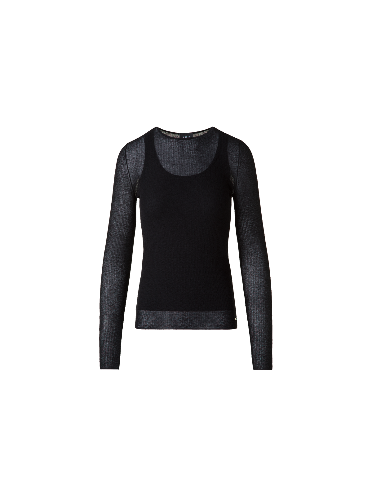 Designer Pullover aus halbtransparenter Baumwolle - Schwarz