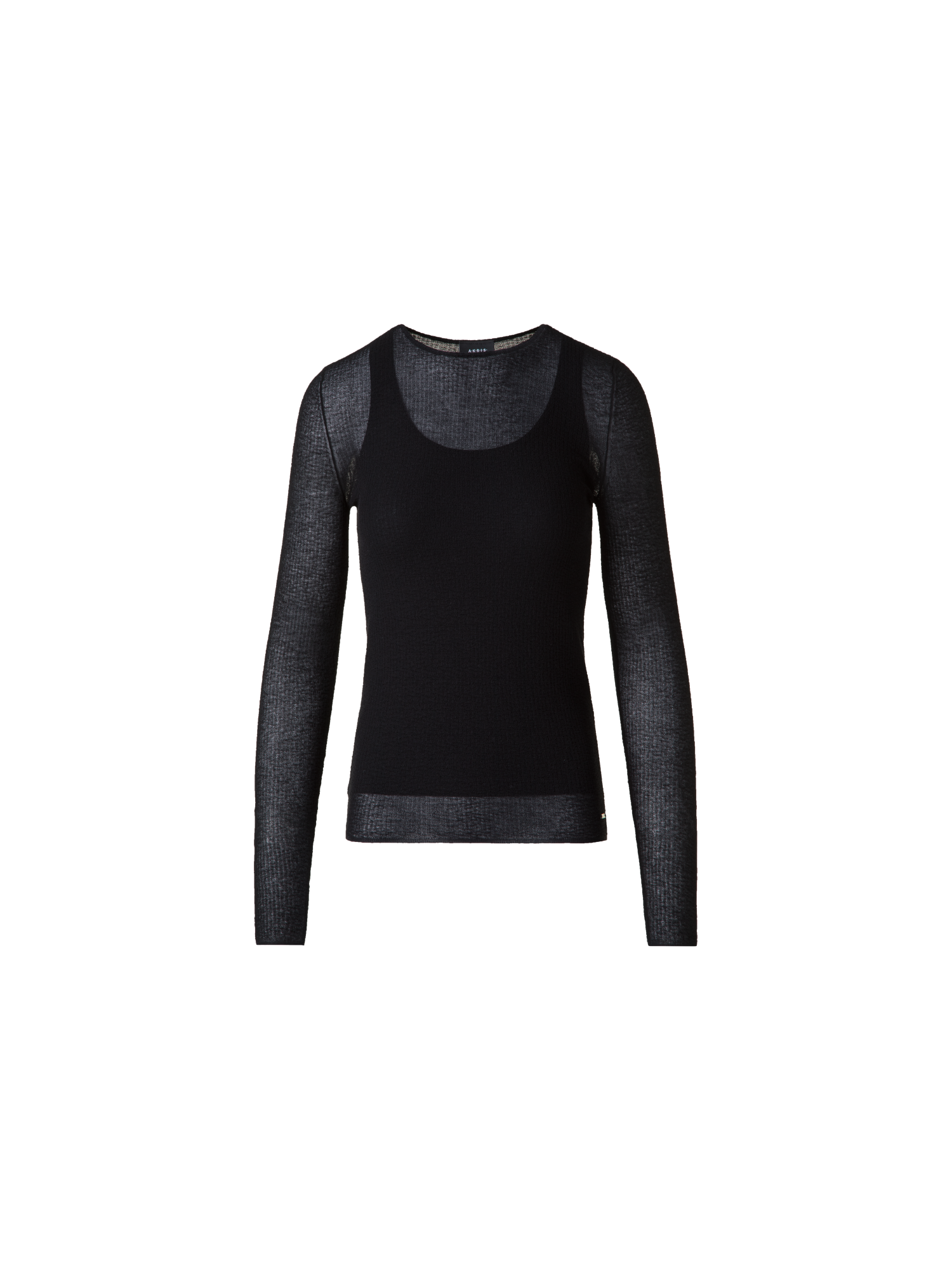 Designer Pullover aus halbtransparenter Baumwolle - Schwarz