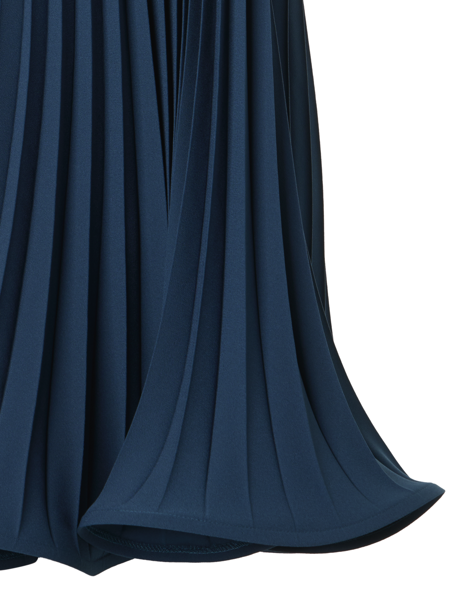 Designer Plissee-Neckholder-Minikleid in A-Linie - Dunkelblau