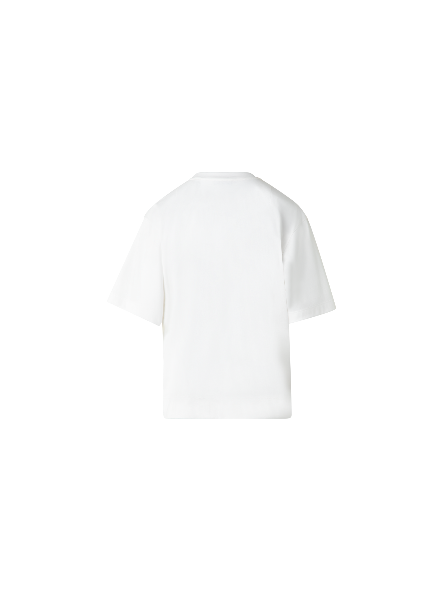 Designer Boxy Baumwoll-T-Shirt mit 3D Carnation Detail - Ecru - Weiss