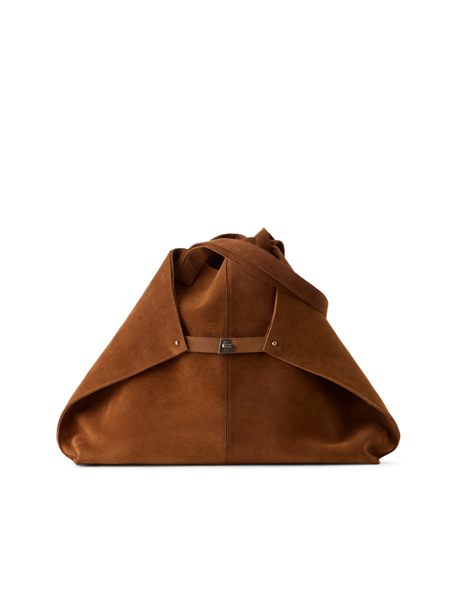 Designer Ai XL Schultertasche aus Veloursleder - Braun