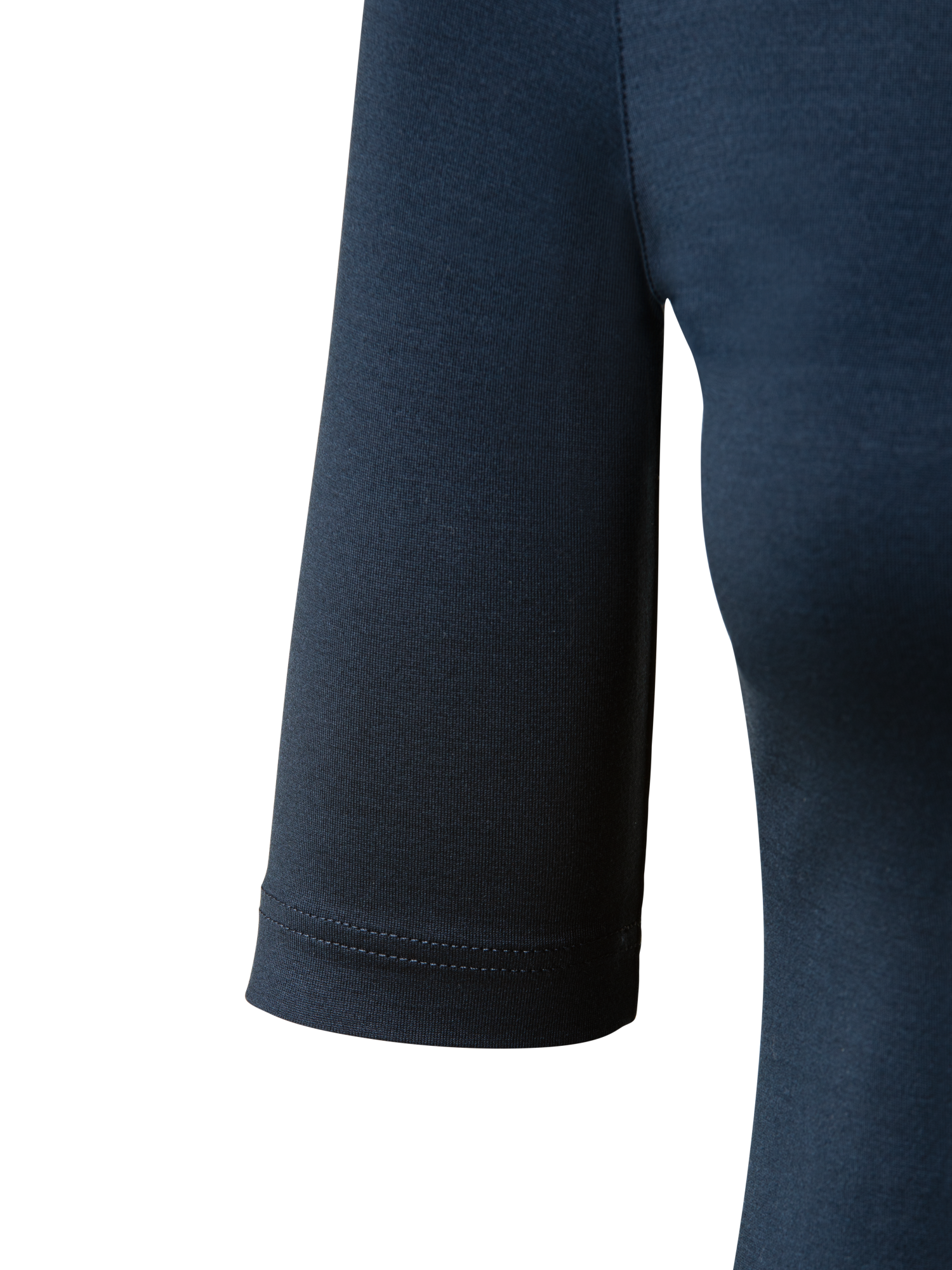 Designer Shirt mit 3/4 Arm aus Seiden-Jersey - Dunkelblau - Blau