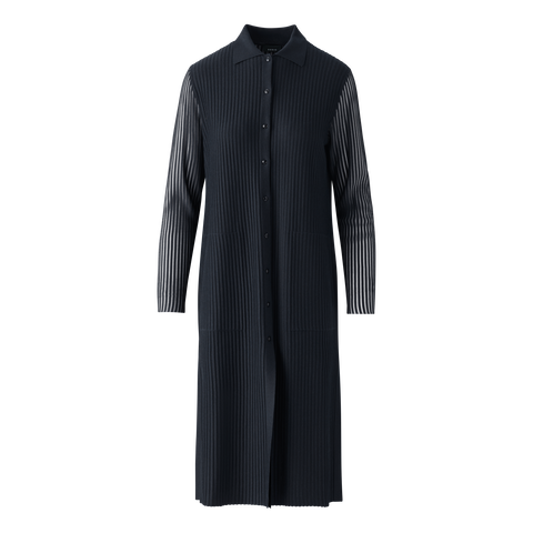 Long Knit Coat in Semi-Sheer Silk Cotton