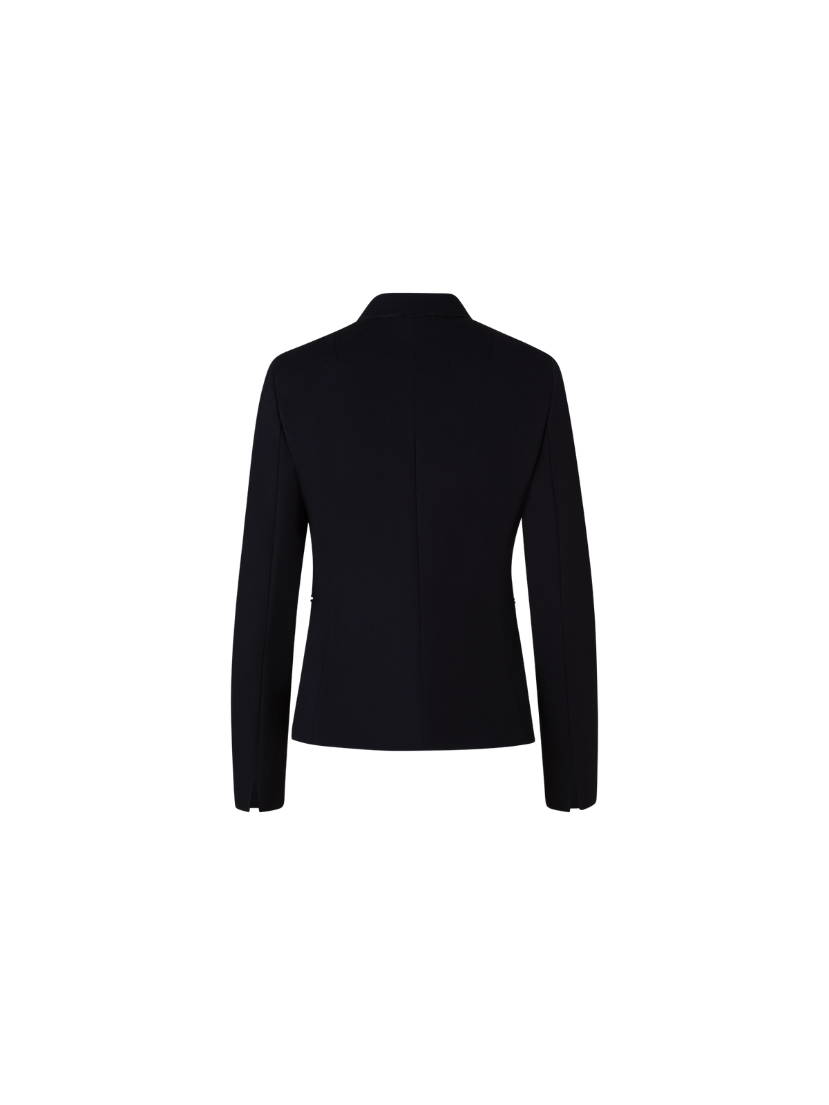 Designer Jersey Blazer mit Faux-Leder-Kragen - Schwarz