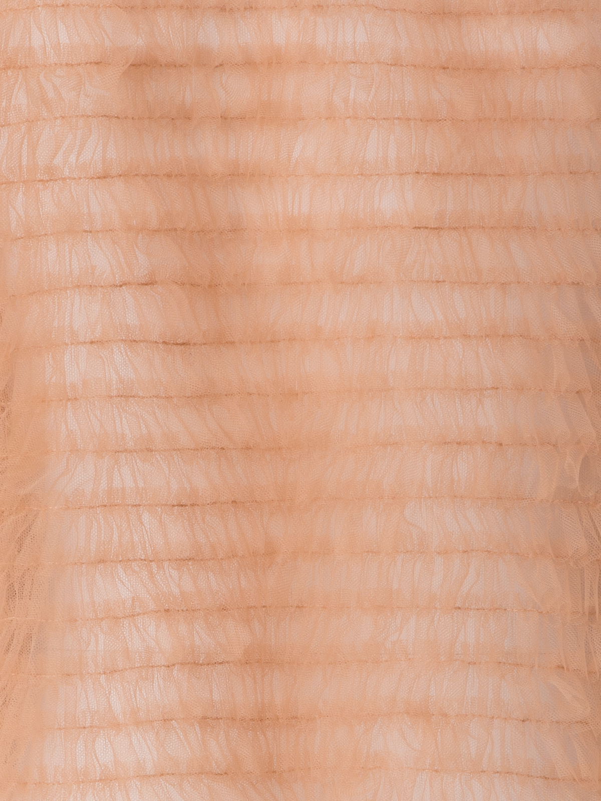 Designer Kurze Tülljacke mit Allover Rüschen - Beige