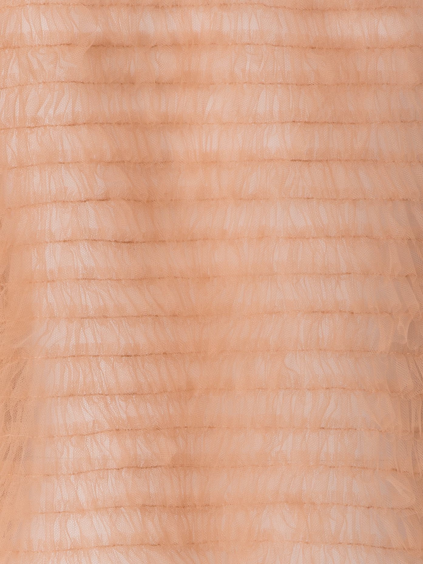 Designer Kurze Tülljacke mit Allover Rüschen - Beige