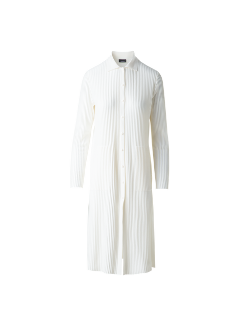 Langer Strickmantel aus Seidenbaumwolle