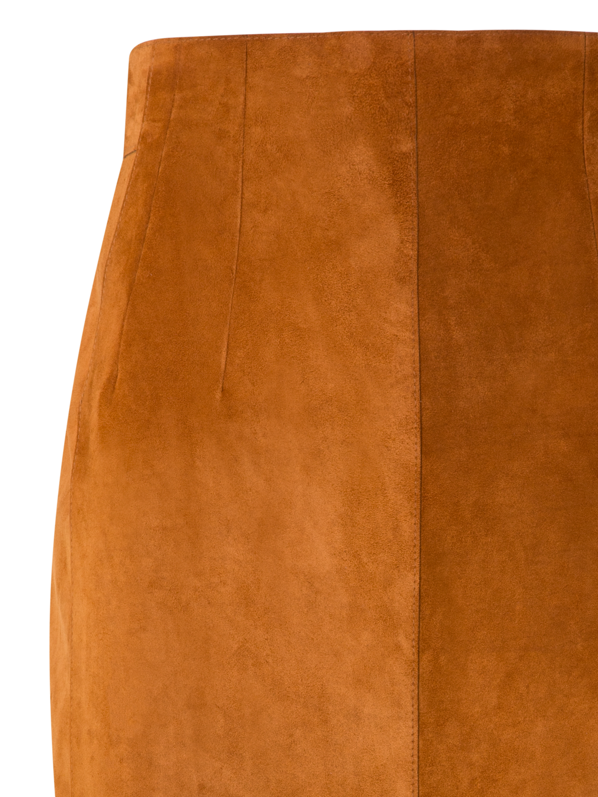 Designer Bleistiftrock aus Wildleder - Braun