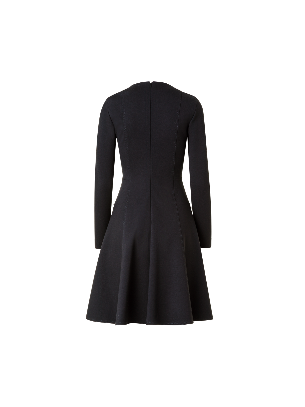 Designer Jersey-Kleid mit Rock in A-Linie - Schwarz