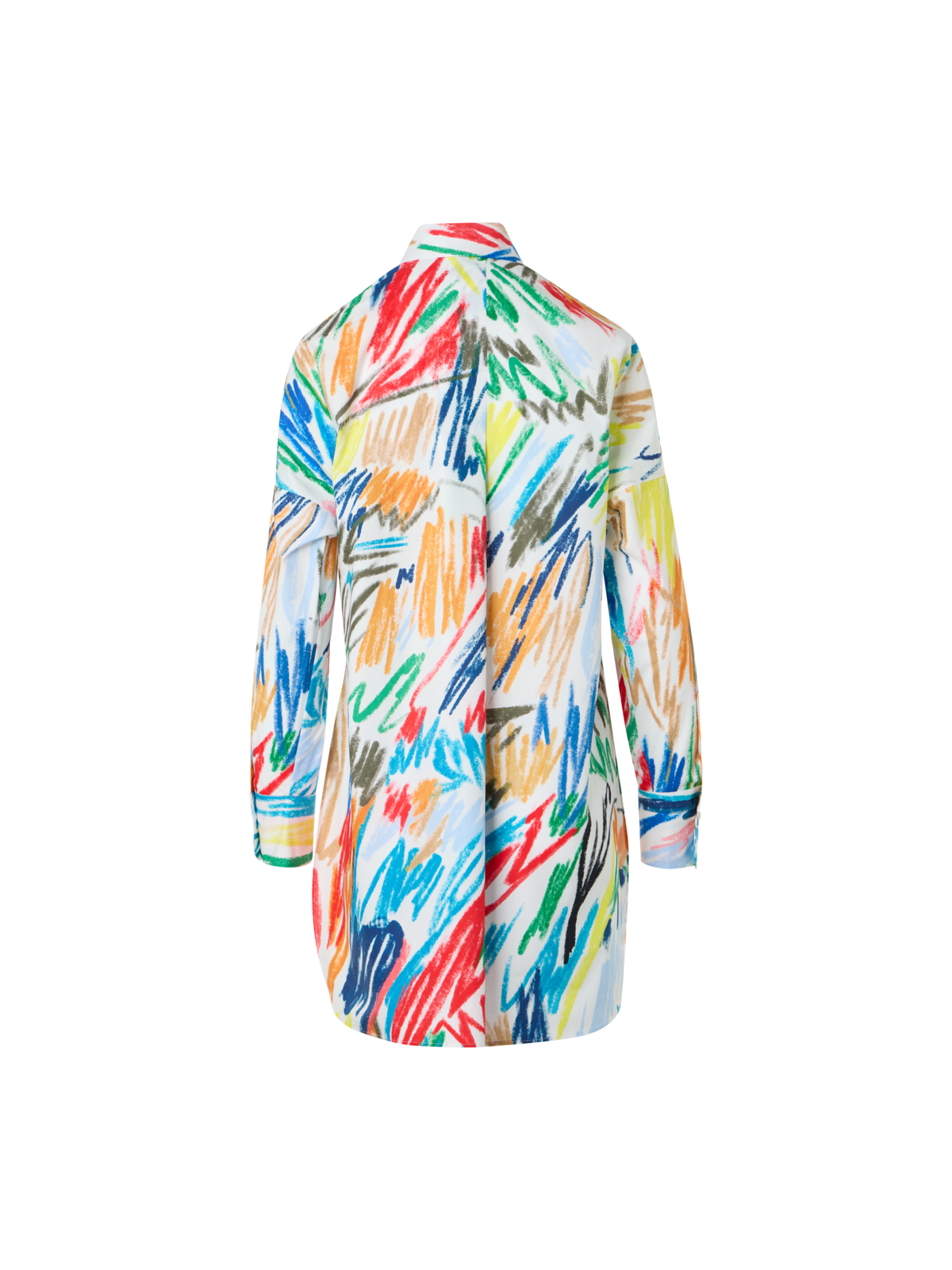 Designer Tunika aus Baumwoll-Popeline mit Scribble-Druck - Bunt