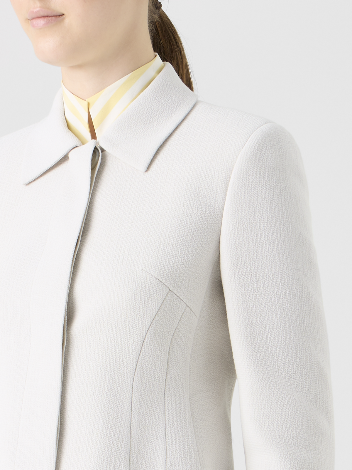 Designer Kurze Doubleface-Jacke aus Woll-Crêpe - Grau #editorial