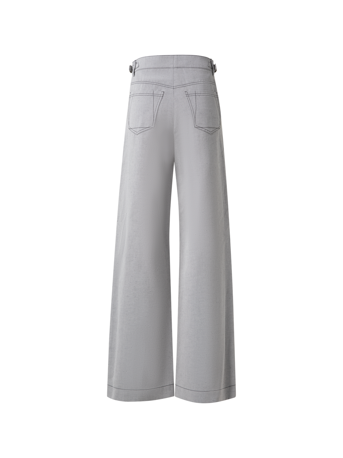 Designer Weite Hose aus Baumwoll-Denim-Stretch - Schwarz - Grau